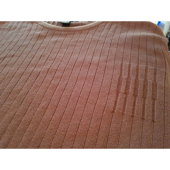 NWD Kenneth Cole 100% Cotton Brown Crew Neck Rib Knit Year-Round Sweater XL ANB - Picture 6 of 7